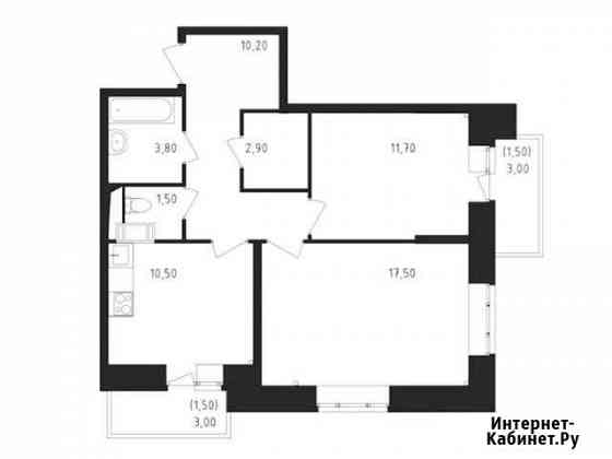 2-комнатная квартира, 61.1 м², 3/17 эт. на продажу в Люберцах Люберцы