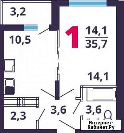 1-комнатная квартира, 35.7 м², 10/17 эт. на продажу в Домодедово Домодедово