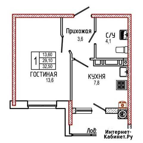 1-комнатная квартира, 39.3 м², 4/18 эт. на продажу в Ставрополе Ставрополь - изображение 1