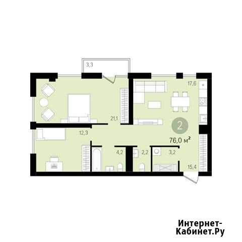2-комнатная квартира, 76 м², 6/8 эт. на продажу в Екатеринбурге Екатеринбург - изображение 1