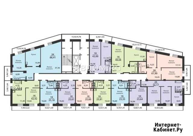 1-комнатная квартира, 42.4 м², 4/17 эт. на продажу в Красноярске Красноярск - изображение 1