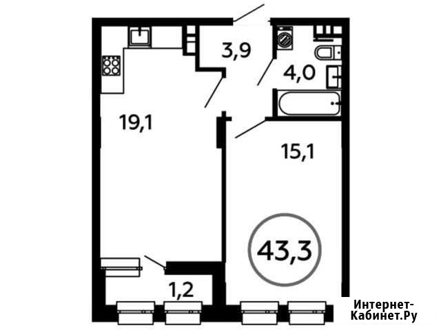 1-комнатная квартира, 43.3 м², 7/16 эт. на продажу в Коммунарке Коммунарка - изображение 1