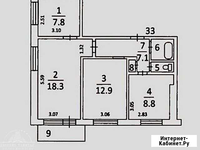 3-комнатная квартира, 59.2 м², 7/9 эт. на продажу в Пушкино Пушкино - изображение 1
