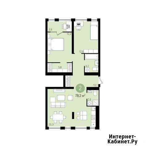 2-комнатная квартира, 78.2 м², 2/7 эт. на продажу в Екатеринбурге Екатеринбург