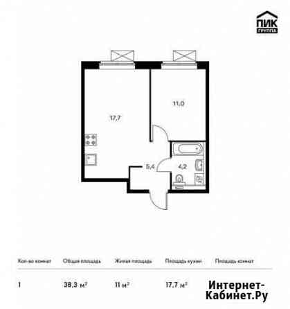 1-комнатная квартира, 38.3 м², 23/25 эт. на продажу в Одинцово Одинцово