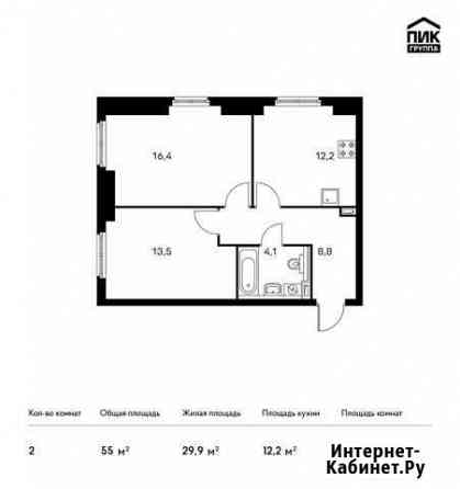 2-комнатная квартира, 55 м², 24/33 эт. на продажу в Красногорске Московской области Красногорск
