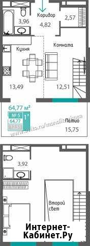 1-комнатная квартира, 64.8 м², 1/8 эт. на продажу в Симферополе Симферополь - изображение 1