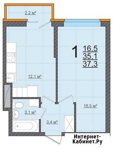 1-комнатная квартира, 37.3 м², 16/16 эт. на продажу в Твери Тверь - изображение 1