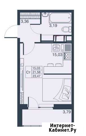 Квартира-студия, 21.6 м², 3/19 эт. на продажу в Мурино Мурино - изображение 1