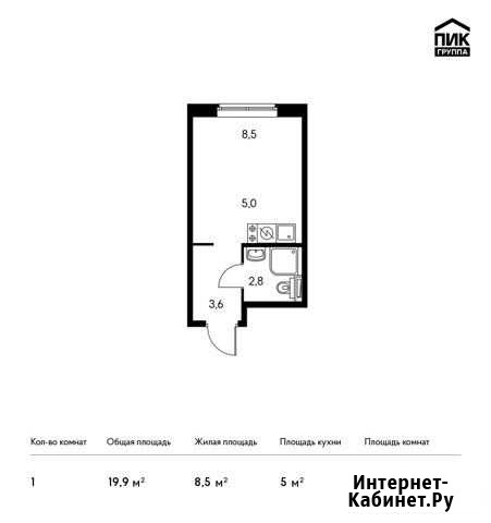 1-комнатная квартира, 19.9 м², 9/25 эт. на продажу в Мытищах Мытищи - изображение 1