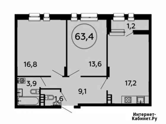 2-комнатная квартира, 63.4 м², 6/16 эт. на продажу в Коммунарке Коммунарка