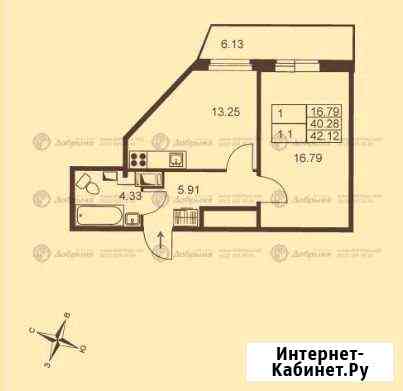1-комнатная квартира, 42.1 м², 10/10 эт. на продажу в Пушкине Пушкин