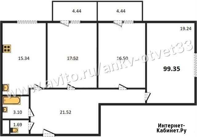 3-комнатная квартира, 99.4 м², 8/9 эт. на продажу во Владимире Владимир - изображение 1
