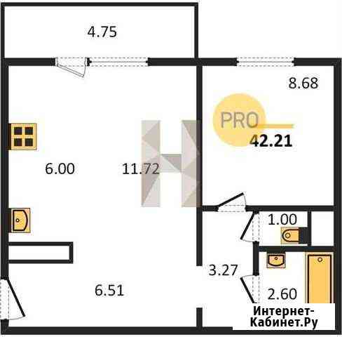 1-комнатная квартира, 42.2 м², 3/18 эт. на продажу в Челябинске Челябинск