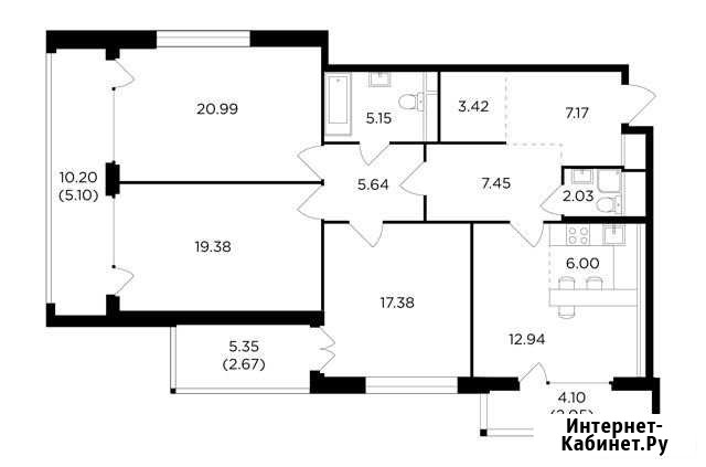 4-комнатная квартира, 117.4 м², 22/27 эт. на продажу в Москве Москва - изображение 1