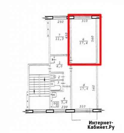 Комната 17 м² в 3-ком. кв., 3/5 эт. на продажу в Новосибирске Новосибирск