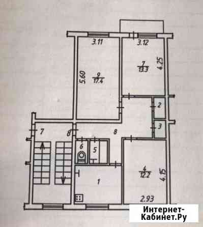 3-комнатная квартира, 69.3 м², 4/5 эт. на продажу в Калуге Калуга