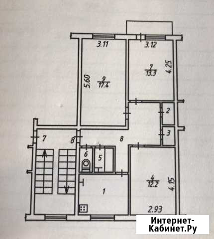 3-комнатная квартира, 69.3 м², 4/5 эт. на продажу в Калуге Калуга - изображение 1