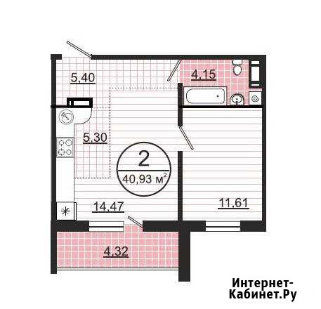 2-комнатная квартира, 41.1 м², 9/11 эт. на продажу в Челябинске Челябинск - изображение 1