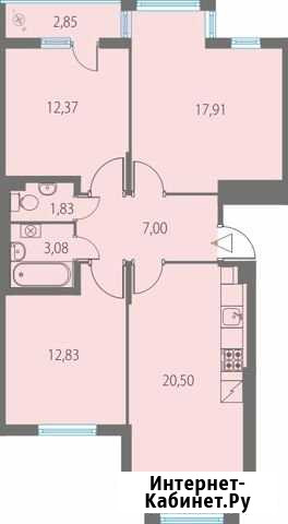 3-комнатная квартира, 76.9 м², 1/4 эт. на продажу в Сертолово Сертолово - изображение 1