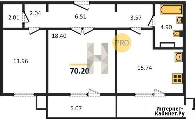 2-комнатная квартира, 70 м², 5/10 эт. на продажу в Челябинске Челябинск - изображение 1