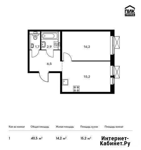 1-комнатная квартира, 40.5 м², 5/25 эт. на продажу в Щербинке Щербинка - изображение 1