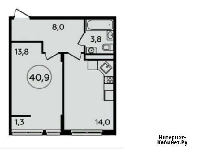 1-комнатная квартира, 40.9 м², 6/9 эт. на продажу в Мосрентгене Мосрентген - изображение 1