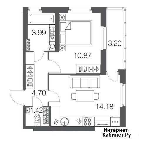 1-комнатная квартира, 35.2 м², 4/4 эт. на продажу в Токсово Токсово - изображение 1