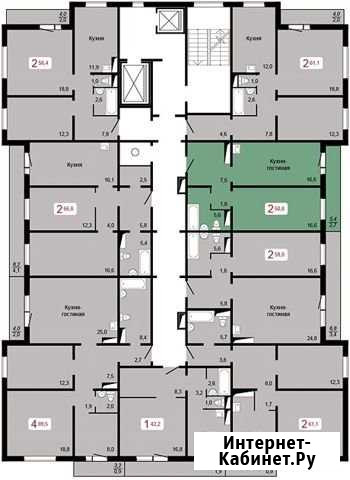 2-комнатная квартира, 50.8 м², 11/17 эт. на продажу в Красноярске Красноярск - изображение 1