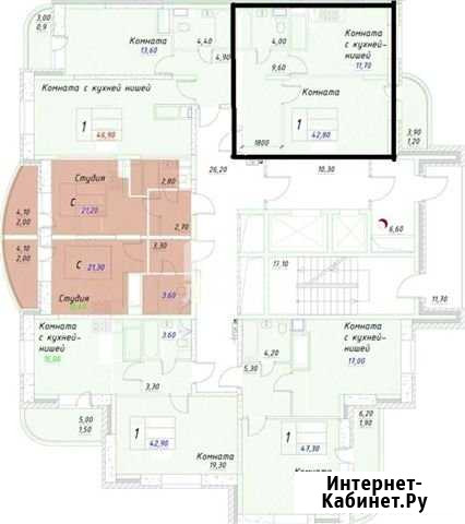 1-комнатная квартира, 42 м², 5/17 эт. на продажу в Домодедово Домодедово - изображение 1