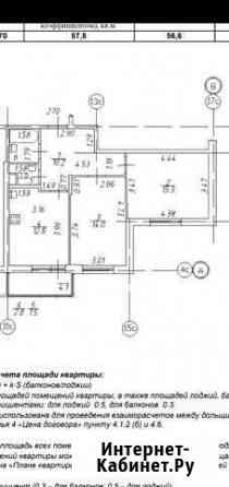 2-комнатная квартира, 57 м², 2/24 эт. на продажу в Пушкине Пушкин