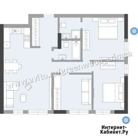 3-комнатная квартира, 94.9 м², 8/15 эт. на продажу в Симферополе Симферополь