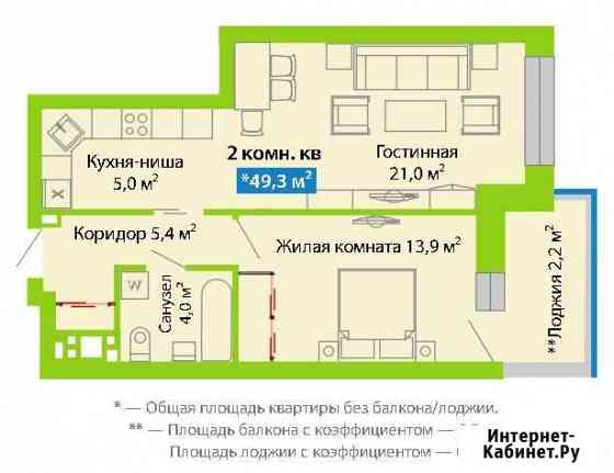 2-комнатная квартира, 49.3 м², 10/17 эт. на продажу в Перми Пермь