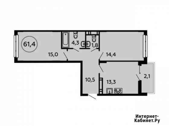 2-комнатная квартира, 61.4 м², 14/14 эт. на продажу в Коммунарке Коммунарка