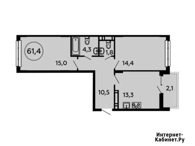 2-комнатная квартира, 61.4 м², 14/14 эт. на продажу в Коммунарке Коммунарка - изображение 1