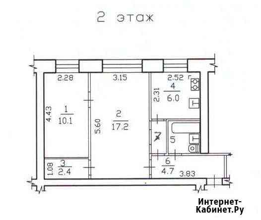 2-комнатная квартира, 45 м², 2/5 эт. на продажу в Череповце Череповец