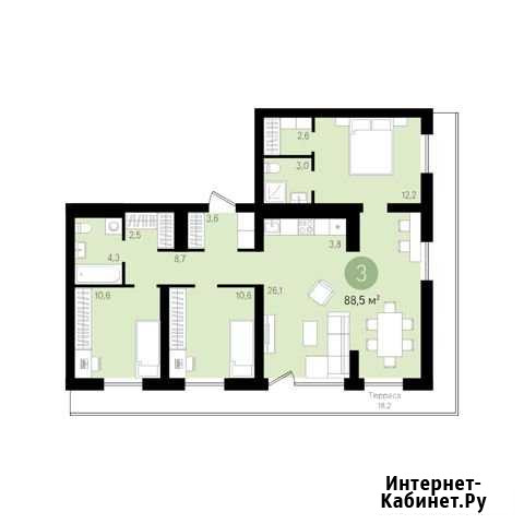3-комнатная квартира, 88.5 м², 7/8 эт. на продажу в Новосибирске Новосибирск - изображение 1
