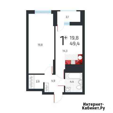 1-комнатная квартира, 49.4 м², 3/25 эт. на продажу в Уфе Уфа