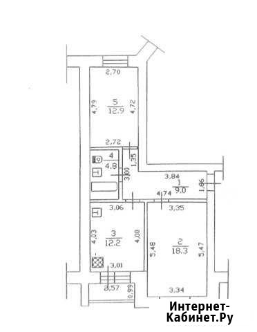 2-комнатная квартира, 57.1 м², 5/5 эт. на продажу в Череповце Череповец - изображение 1