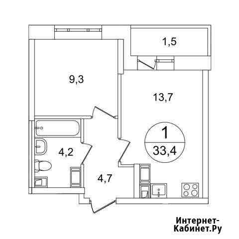 1-комнатная квартира, 33.4 м², 7/18 эт. на продажу в Люберцах Люберцы