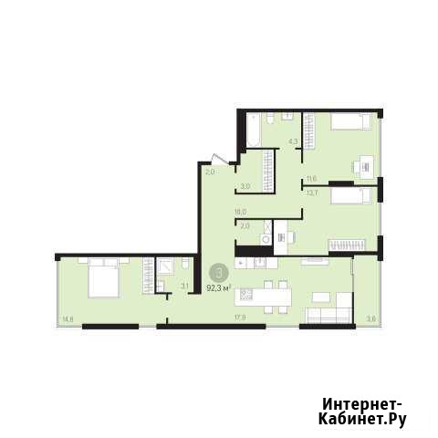 3-комнатная квартира, 94.2 м², 10/16 эт. на продажу в Тюмени Тюмень - изображение 1