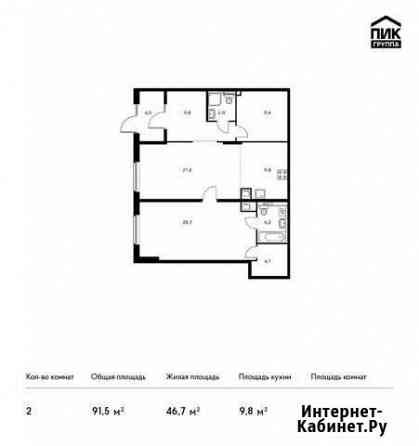 2-комнатная квартира, 91.5 м², 1/9 эт. на продажу в Красногорске Московской области Красногорск