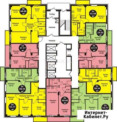 2-комнатная квартира, 50 м², 7/25 эт. на продажу в Красноярске Красноярск - изображение 1