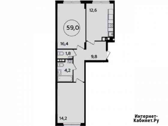 2-комнатная квартира, 59 м², 2/16 эт. на продажу в Мосрентгене Мосрентген