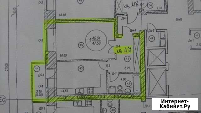 1-комнатная квартира, 47 м², 10/23 эт. на продажу в Красноярске Красноярск - изображение 1