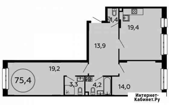 2-комнатная квартира, 75.4 м², 2/16 эт. на продажу в Коммунарке Коммунарка