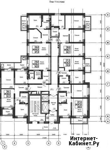 1-комнатная квартира, 42.6 м², 3/17 эт. на продажу в Красноярске Красноярск - изображение 1