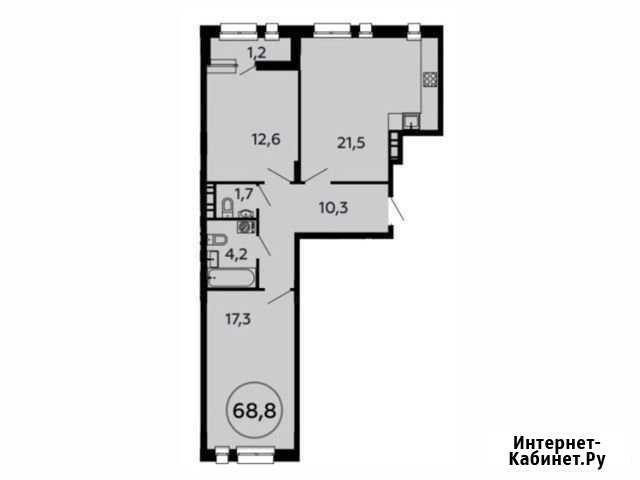 2-комнатная квартира, 68.8 м², 13/16 эт. на продажу в Коммунарке Коммунарка - изображение 1