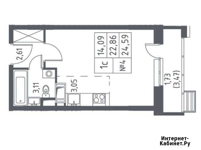 Квартира-студия, 24.6 м², 14/14 эт. на продажу в Воскресенском Московской области Воскресенское - изображение 1