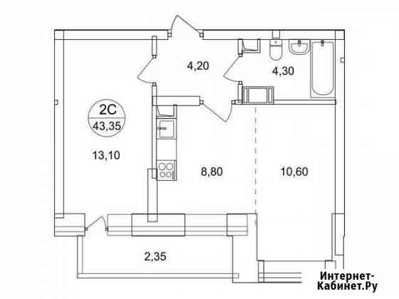 2-комнатная квартира, 43.4 м², 9/17 эт. на продажу в Люберцах Люберцы